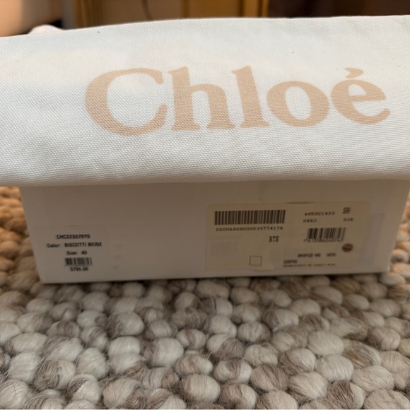 Chloe Nama Biscotti Beige Lace-Up Sneakers - Picture 3 of 4